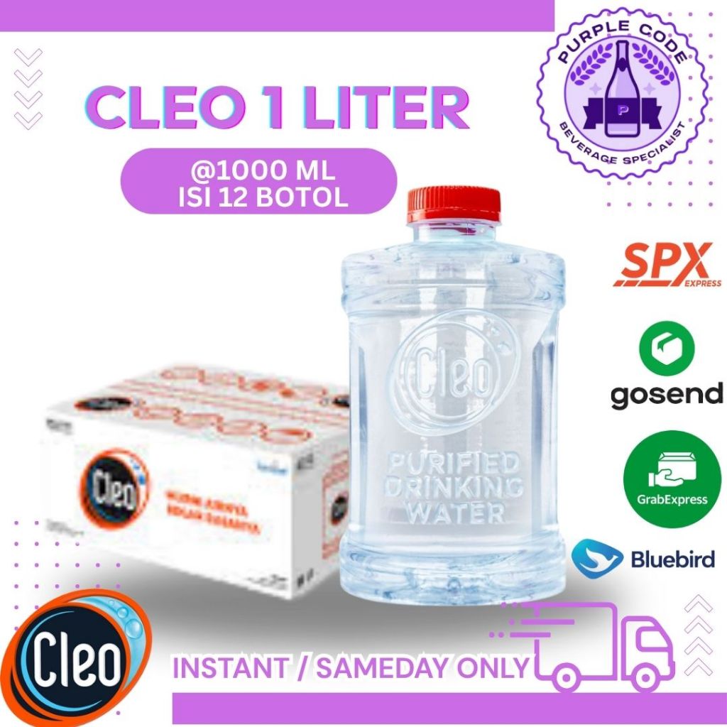

(INSTANT READY) CLEO 1 LITER Isi 12 BOTOL Per KARTON - READY AIR AIR AIR AIR AIR GALON, GELAS / CUP Air Minum Kemasan Botol Minuman Kardus
