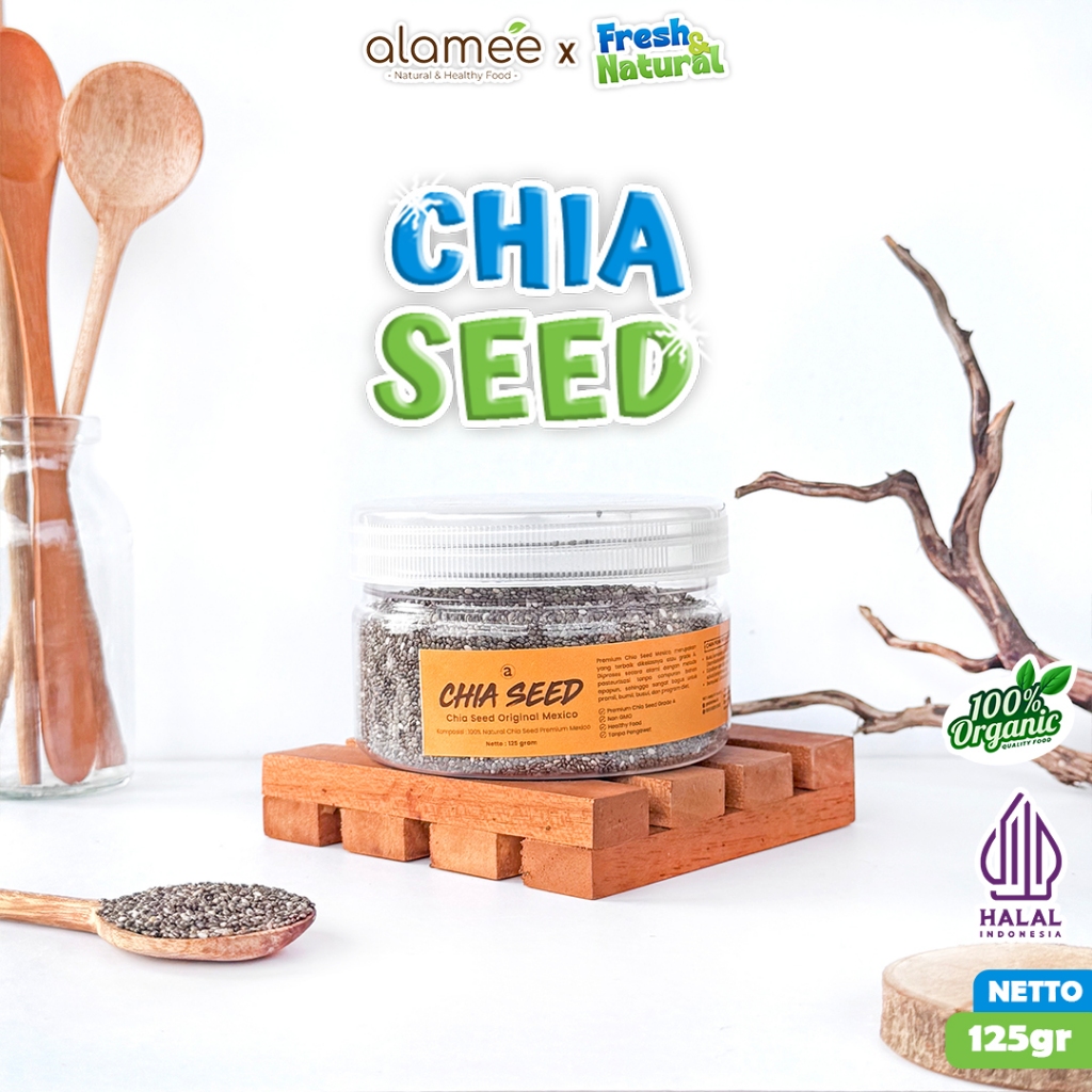 

Chia seed Organik Diet Original 125 gr Biji Black Chiaseed Organic Premium Meksiko fresh and natural
