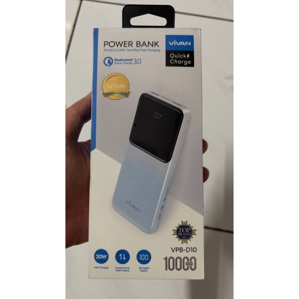 PB POWER BANK 10000MAH VIVAN QUICK CHARGE