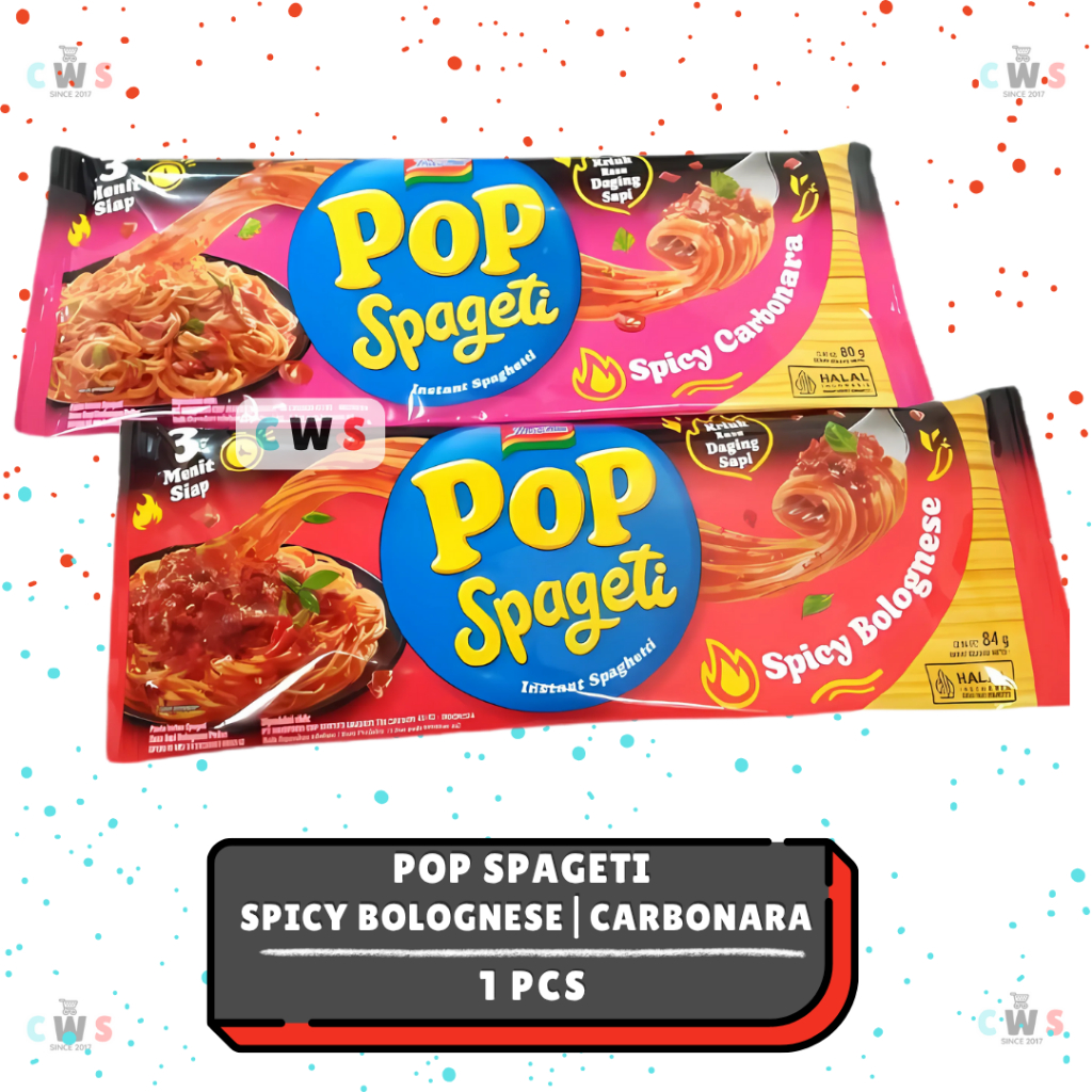 

POP SPAGETI Instant Spaghetti SPICY BOLOGNESE | CARBONARA Bungkus - 1 Pcs