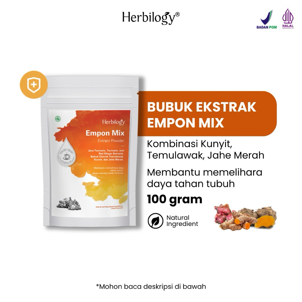 

Herbilogy Empon Mix 100gr sari jahe merah temulawak kunyit