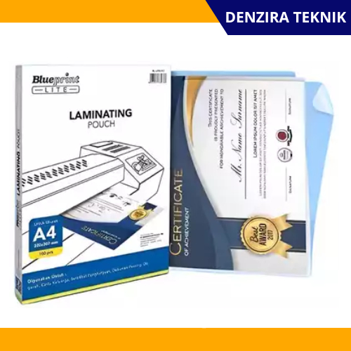 

Plastik Laminating Pouch Film Panas BLUEPRINT Lite F4 Isi 100pcs