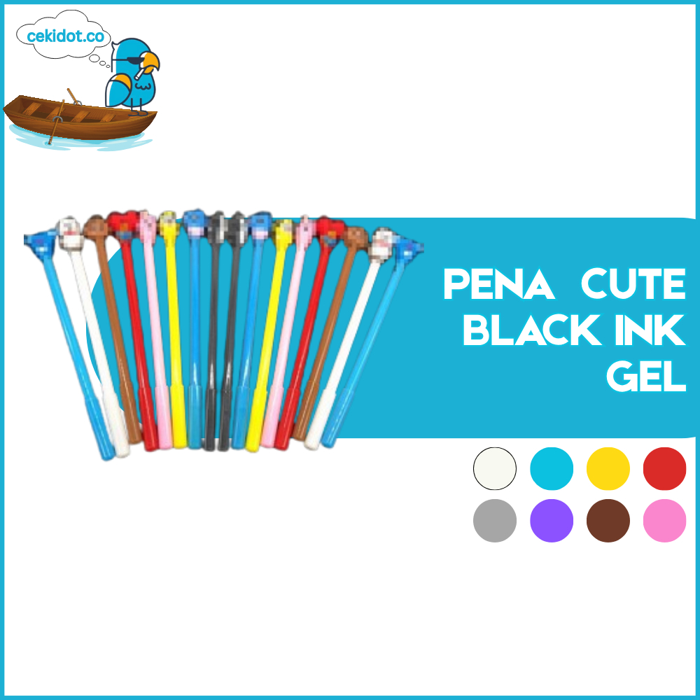 

PENA CUTE BLACK INK GEL PEN CARTOON BALLPOINT SCHOOL STATIONERY PENA IMPORT Y1067