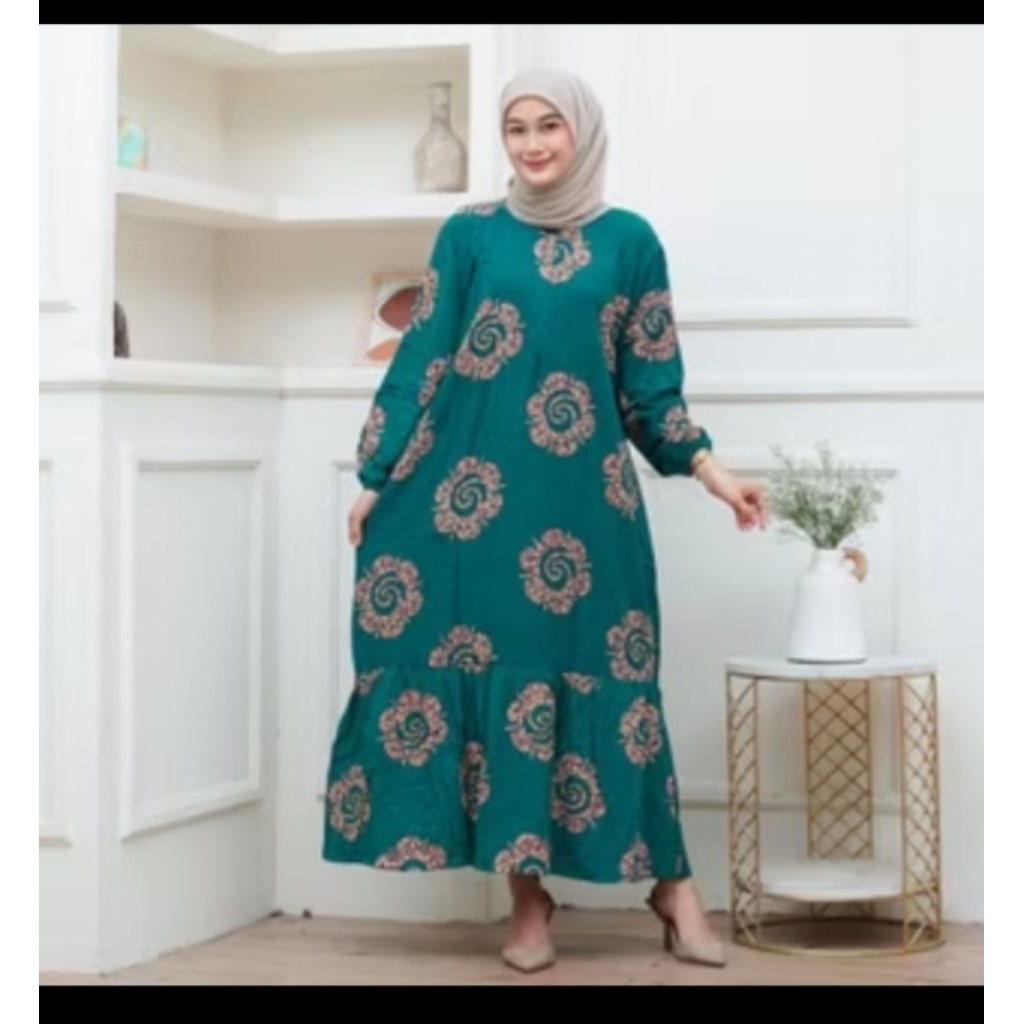 Gamis Salwa Jumbo LD 120 Batik Cap Cetak | Gamis Model Terbaru ||Gamis Kekinian ||Longdress Batik Ju