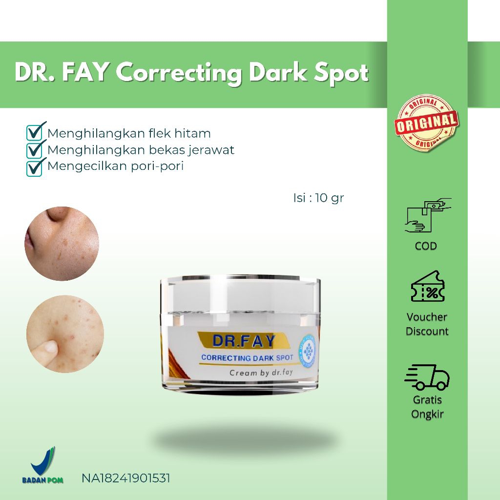 Promo Dr. FAY Cream perawatan jerawat - Bopeng Bekas jerawat & flek hitam kerutan ( DR FAY )