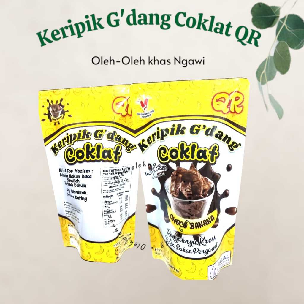 

KERIPIK PISANG COKLAT, KERIPIK GEDHANG COKLAT BY QR, KERIPIK PISANG