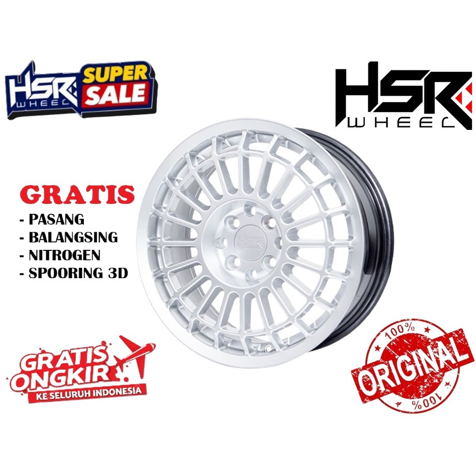 VELG MOBIL RACING R16 HSR FUTBULS UNTUK MOBIL WULING BINGO,LIVINA,IGNIS,BRIO DLL