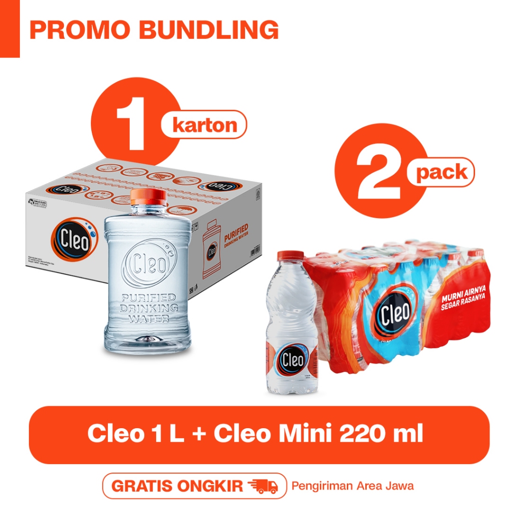 

Cleo Air Murni Botol 1L 1 Karton + 2 packs Cleo Mini 220ml