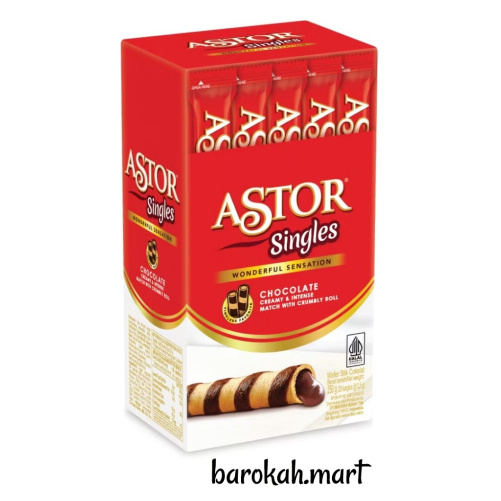 

Astor Wafer Stik Coklat Singles isi 20 Pcs
