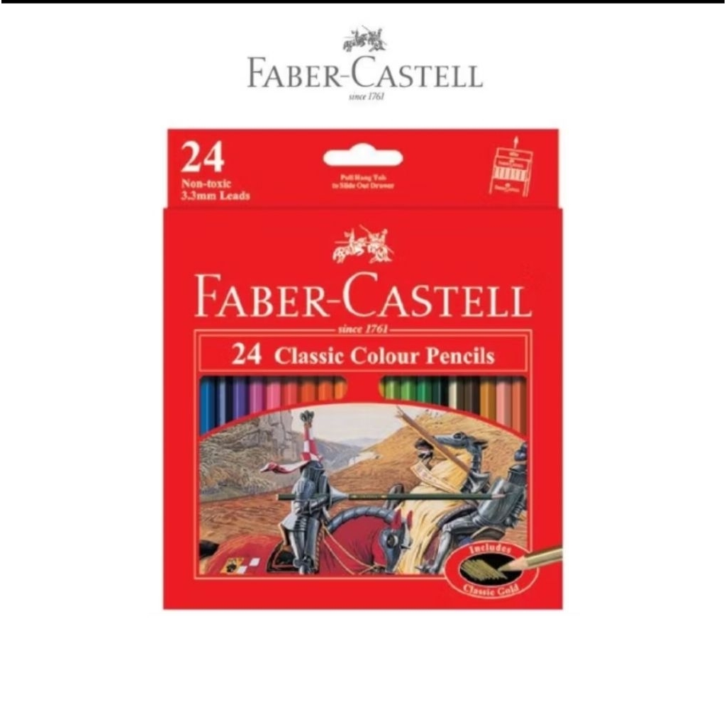 

FABER CASTELL TRI GRIP COLOUR PENCILS 24 | pensil warna panjang 24 classic colour faber-castell
