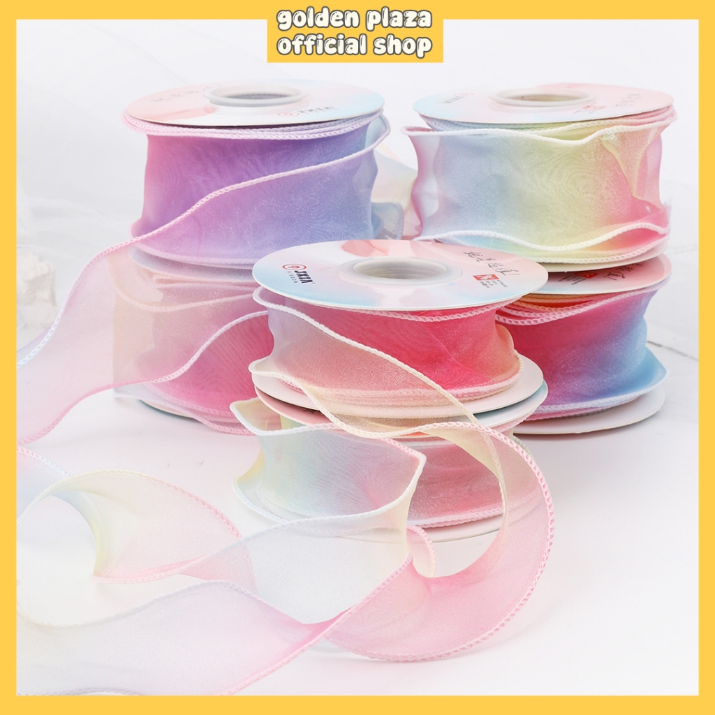 

(ROLL) Korean Ribbon Pita Motif Gradasi Pita Buket Bunga Pita Kado Buket PT16