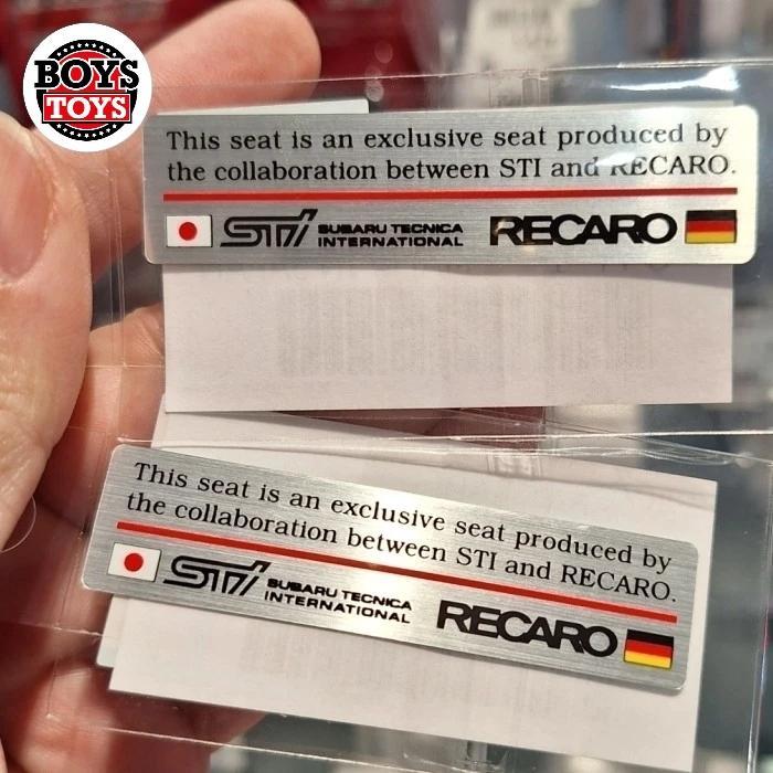Subaru STI Recaro Sticker Seat Label 100% Original Subaru Tecnica International x Jok Recaro sticker
