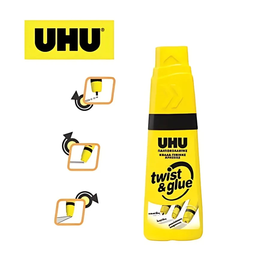 

Lem Cair UHU Twist & Glue 35ml / Lem Bening Serbaguna / Lem Prakarya / All Purpose Adhesive