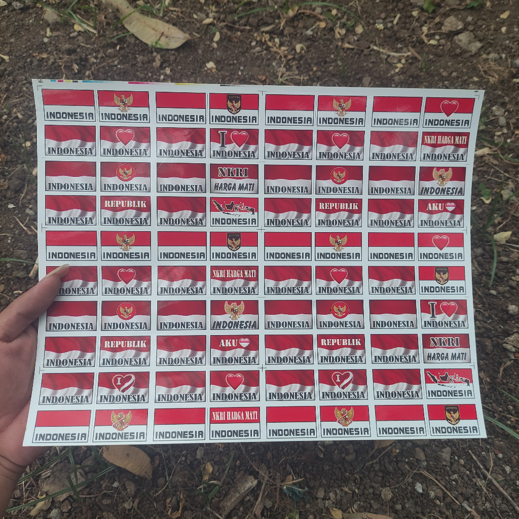 

72pc sticker pipi bendera merah putih / sticker bendera merah putih