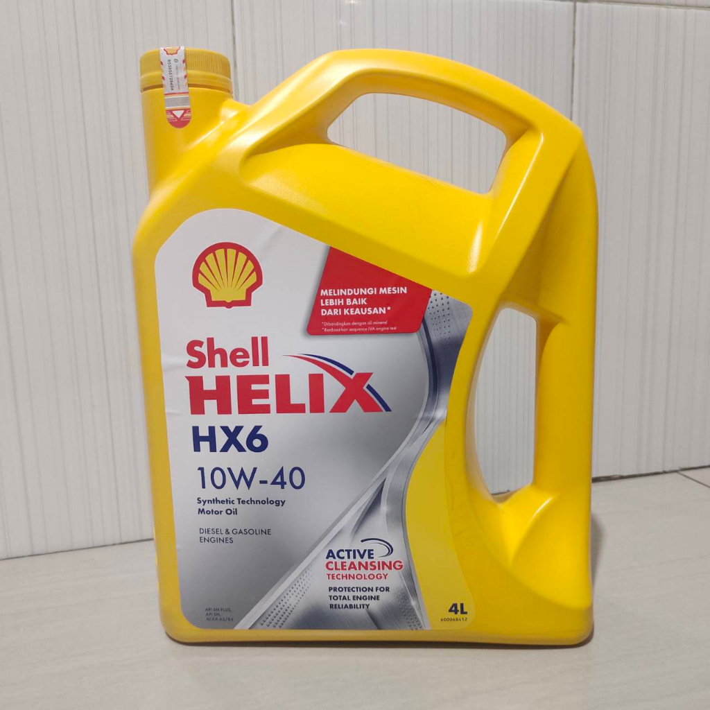 OLI MOBIL SHELL HX6 4 LITER SAE 10W-40 UNTUK BENSIN DAN SOLAR AVANZA, XENIA, ALIA AGIYA, CARY, TERIO