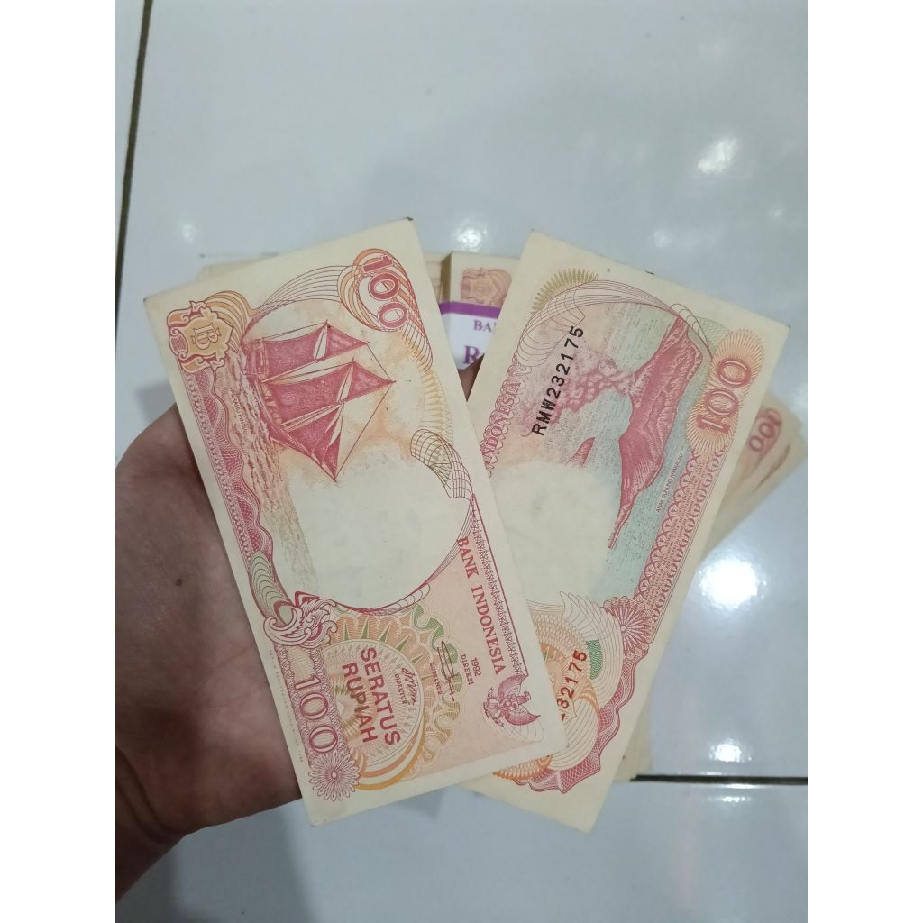 uang kuno asli 100 rupiah perahu layar