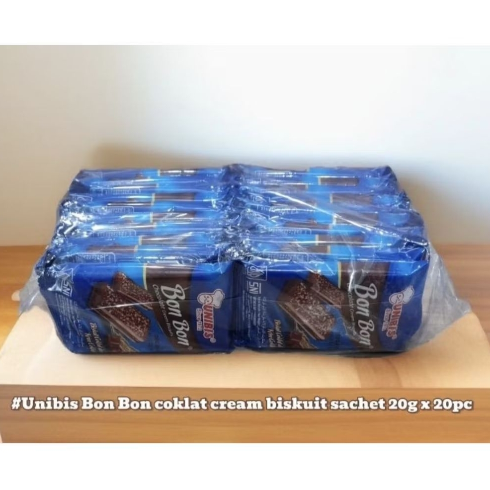 

Unibis Bon Bon Chocolate 20 Gram ( ISI 20 ) Unibis Biskuit Bon Bon Coklat