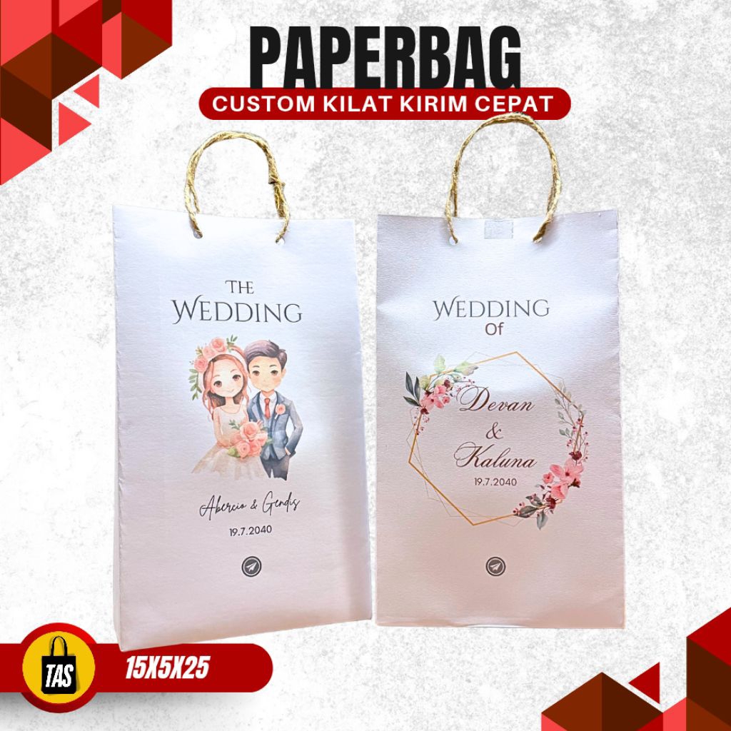 

PAPERBAG PUTIH 15X5X25 CUSTOM BEBAS PILIH DESAIN BAHAN TEBAL FULL COLOR