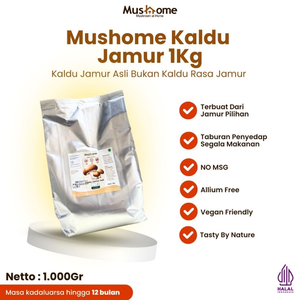

Mushome Kaldu Jamur - Mushroom Bouillon 1 kg Vegan Non MSG Halal