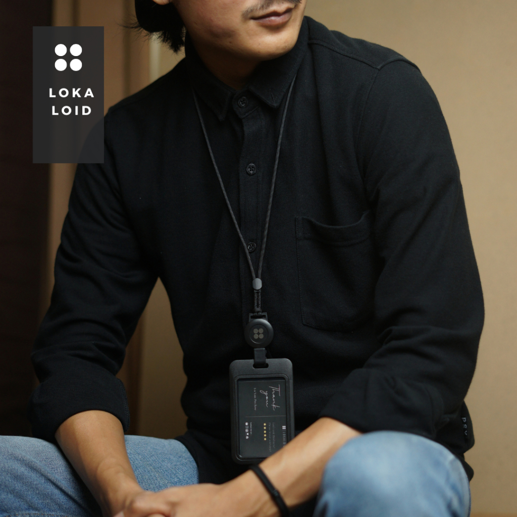 

Lanyard Paracord Yoyo Retractable Lokaloid Gantungan ID Holder ABS Hitam Tali Gantungan Kartu Kerja Kuat Tahan Lama
