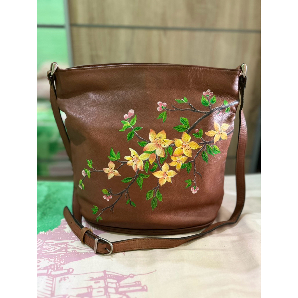 

tas lukis kulit asli preloved