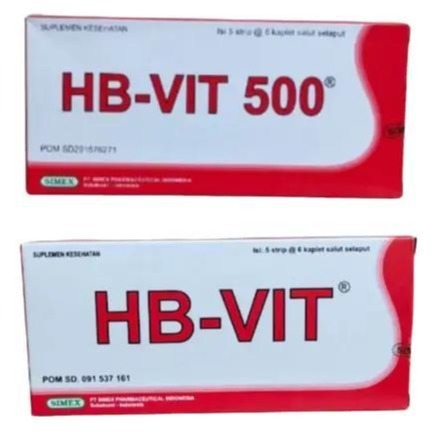 HB-Vit - HB Vit 500 Box 30 Tablet - Vitamin Zat Besi Ibu Hamil & Menyusuin Mencegah Anemia