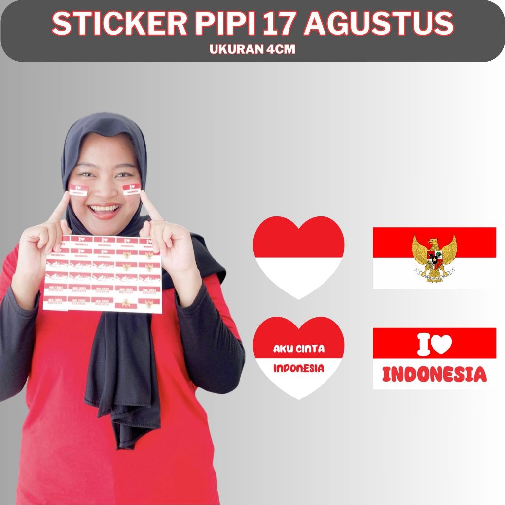 

Sticker Pipi Bendera Merah Putih Ukuran Ukuran 4CM Sticker Pipi 17 Agustus Anti Air Bahan Vinyl
