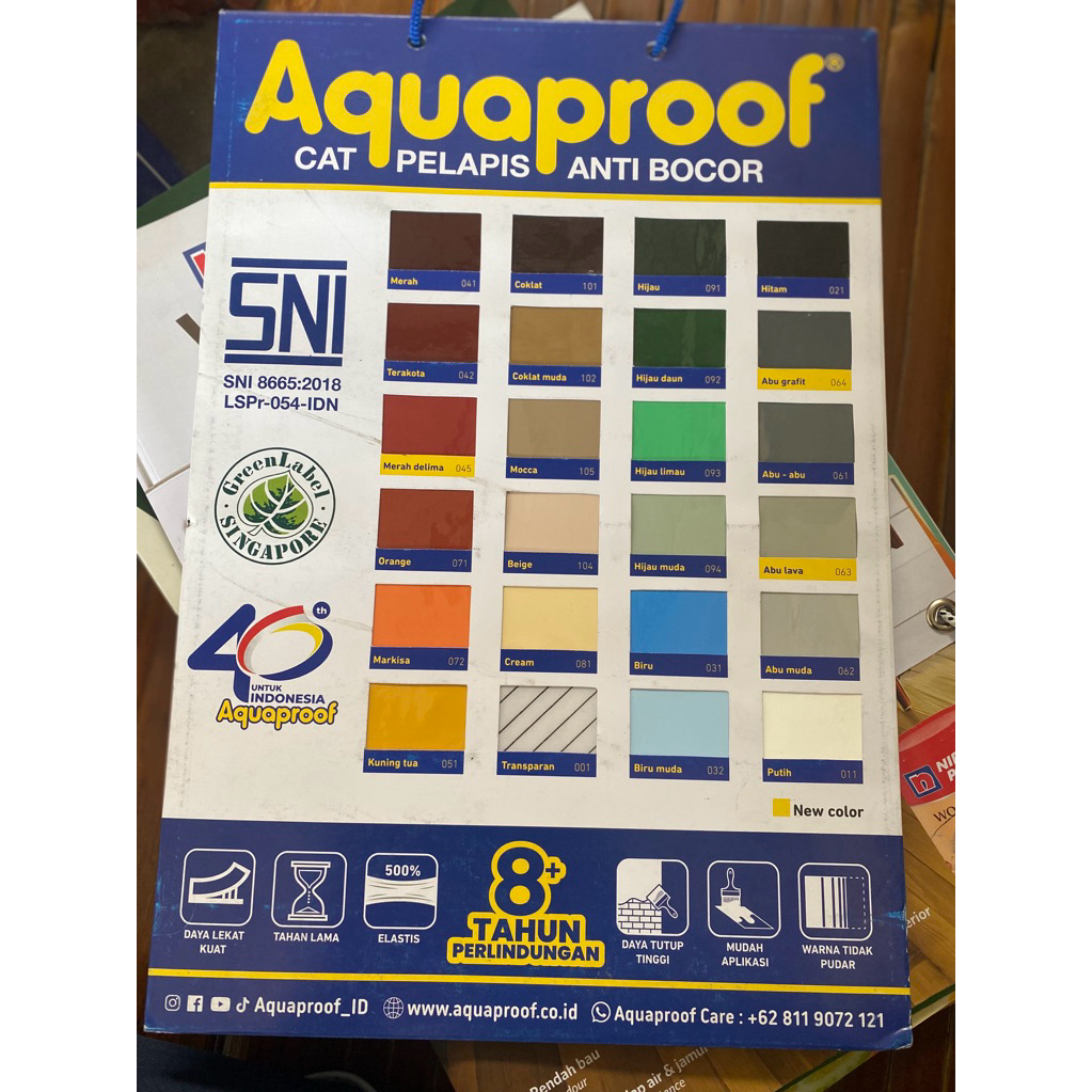 Cat Tembok Dinding dan Atap cor Pelapis Anti Bocor Aquaproof 1Kg