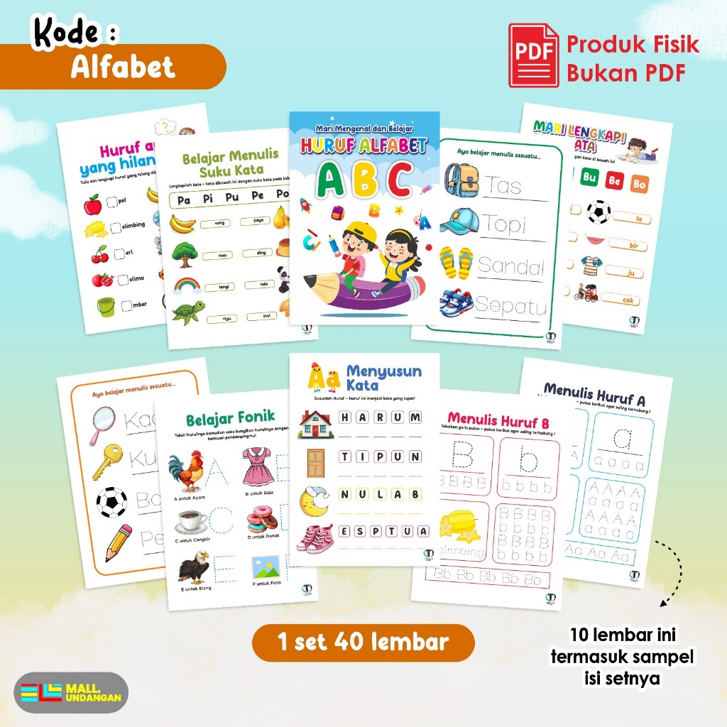

WORKSHEET ANAK PINTAR PAUD/TK/SD - BUKU AKTIVITAS ANAK - LEMBAR KERJA BEWARNA UKURAN A5