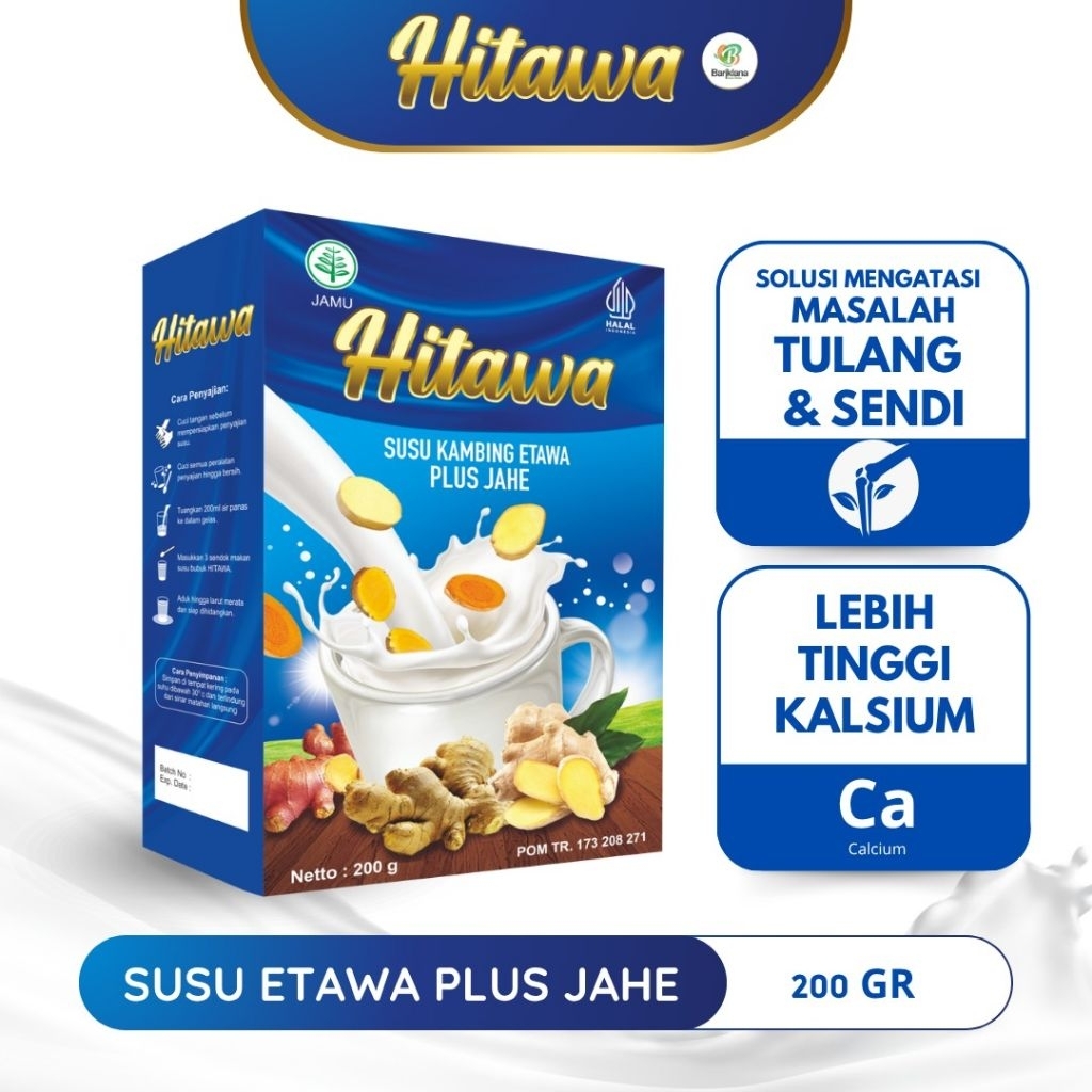 

[BISA COD] Susu Kambing Bubuk Hitawa 200gr || Susu Kambing Plus Jahe untuk Tulang dan Sendi