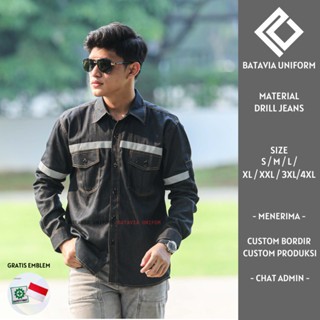 Wearpack Jeans Safety Baju Kemeja Wearpack Jeans Safety K3 Lengan Panjang Jumbo Seragam Kerja Werpak