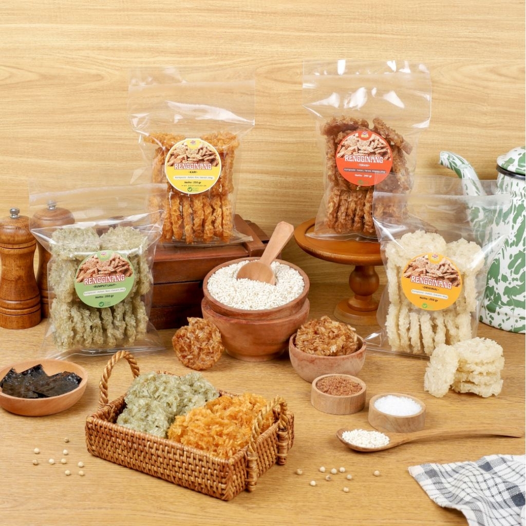 

Rengginang Mentah 250g |100% Vegan | Rasa Original, Terasi, Rumput Laut, Kari