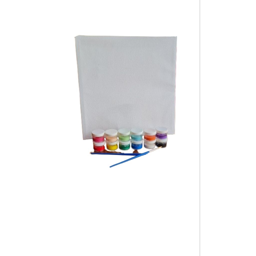 

Kanvas Lukis Paket 25x25cm Cat 12 Warna Kuas