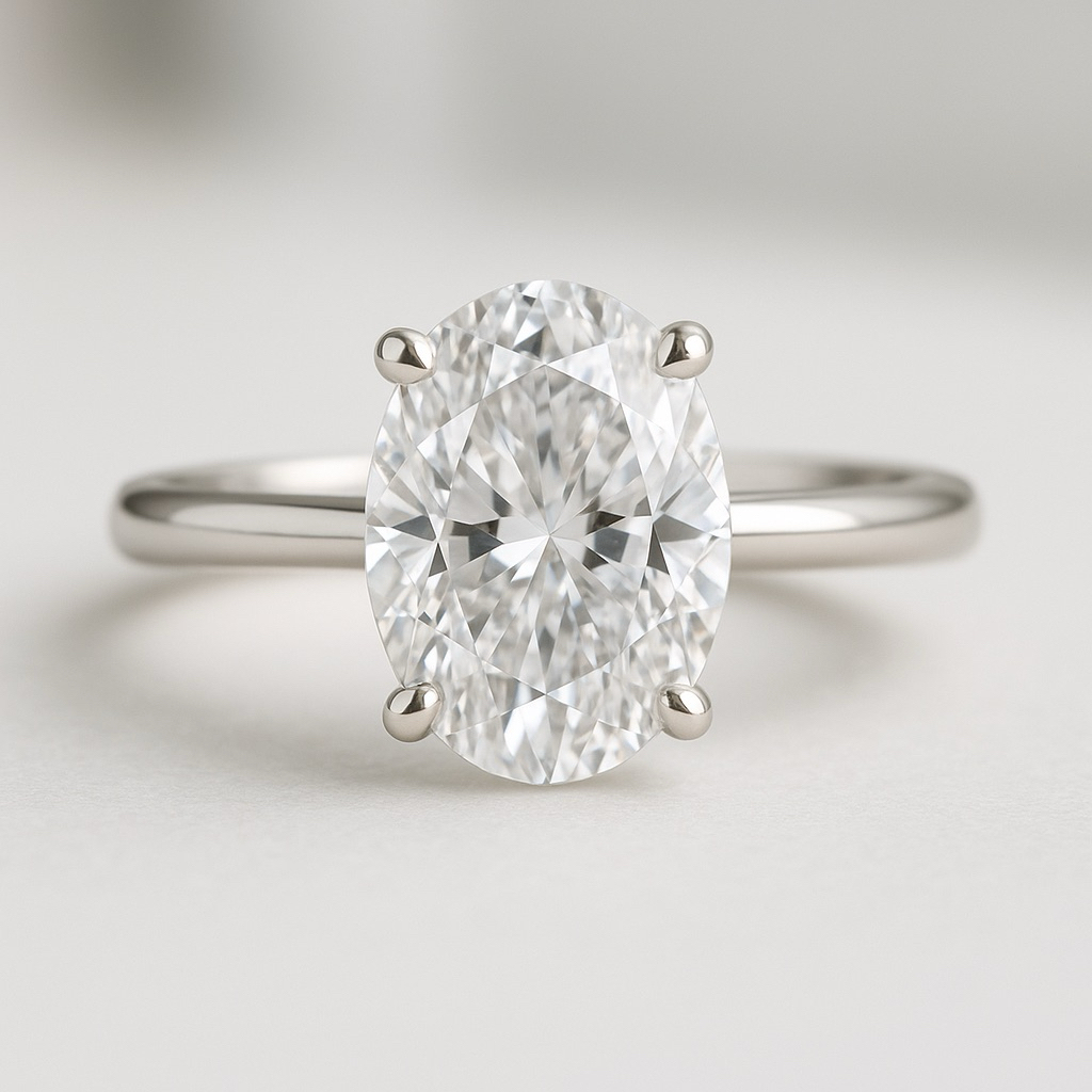 Cincin Emas Lab Grown Diamond / CVD Oval Shape IGI Certified