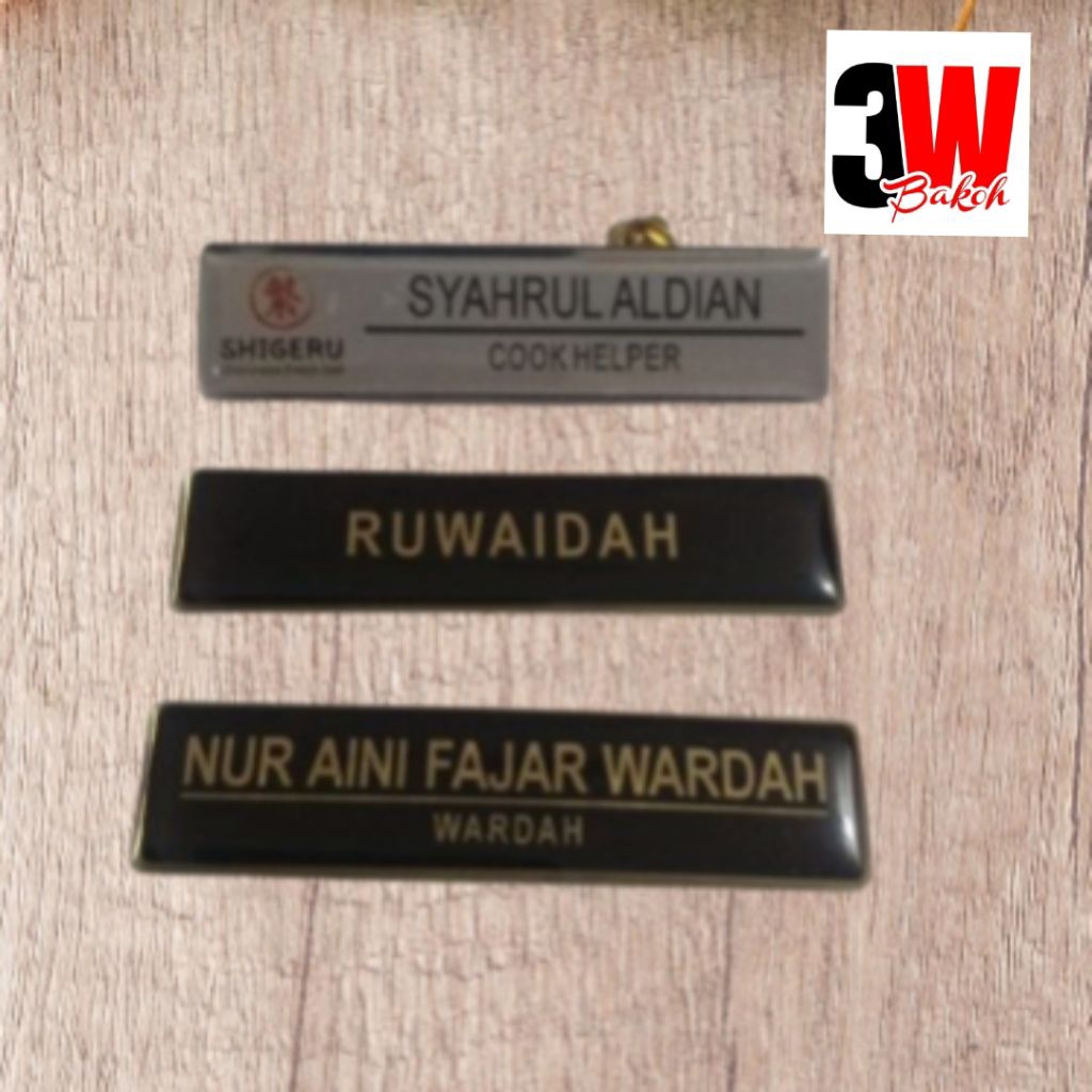 NAMETAG NAMA DADA KUNINGAN  &  STAINLESS STELL NAMA DADA