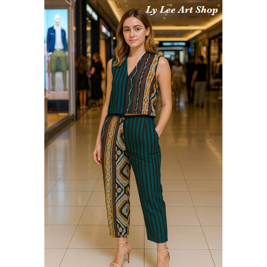 Setelan Baju Celana Tenun Wanita