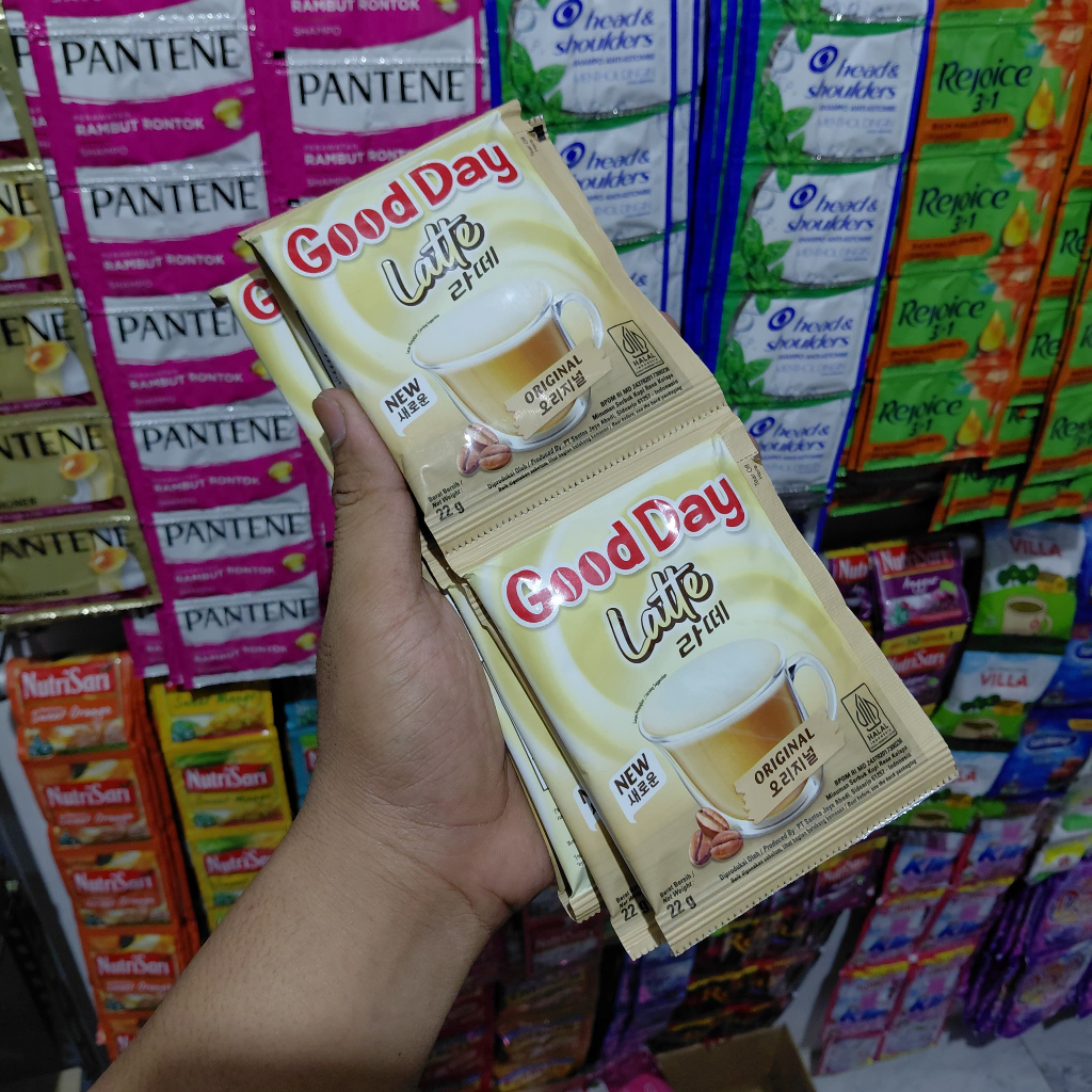 

Good Day Latte Original Dan Butterscotch 22g 1Renceng Harga Murah!!