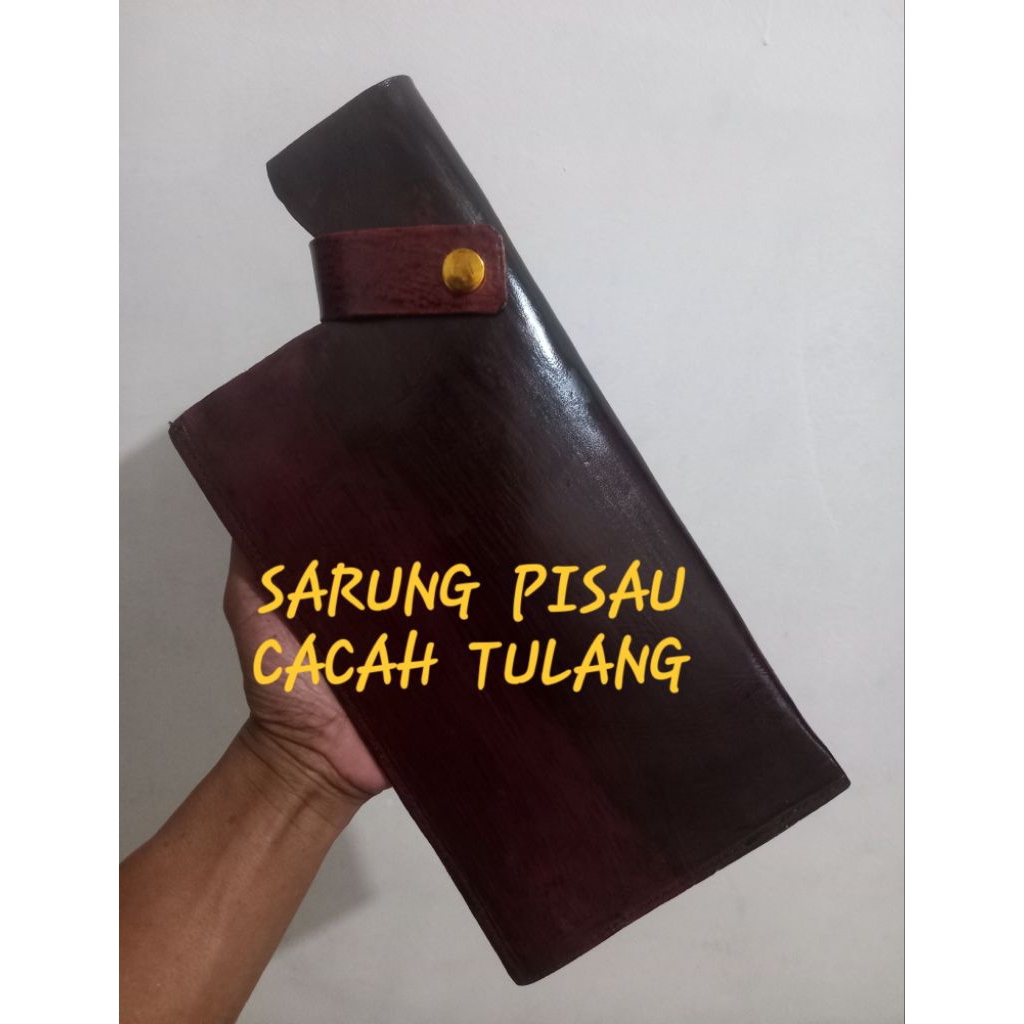 SERANGKA CACAH TULANG SARUNG  PISAU CACAH TULANG BAHAN KULIT ASLI