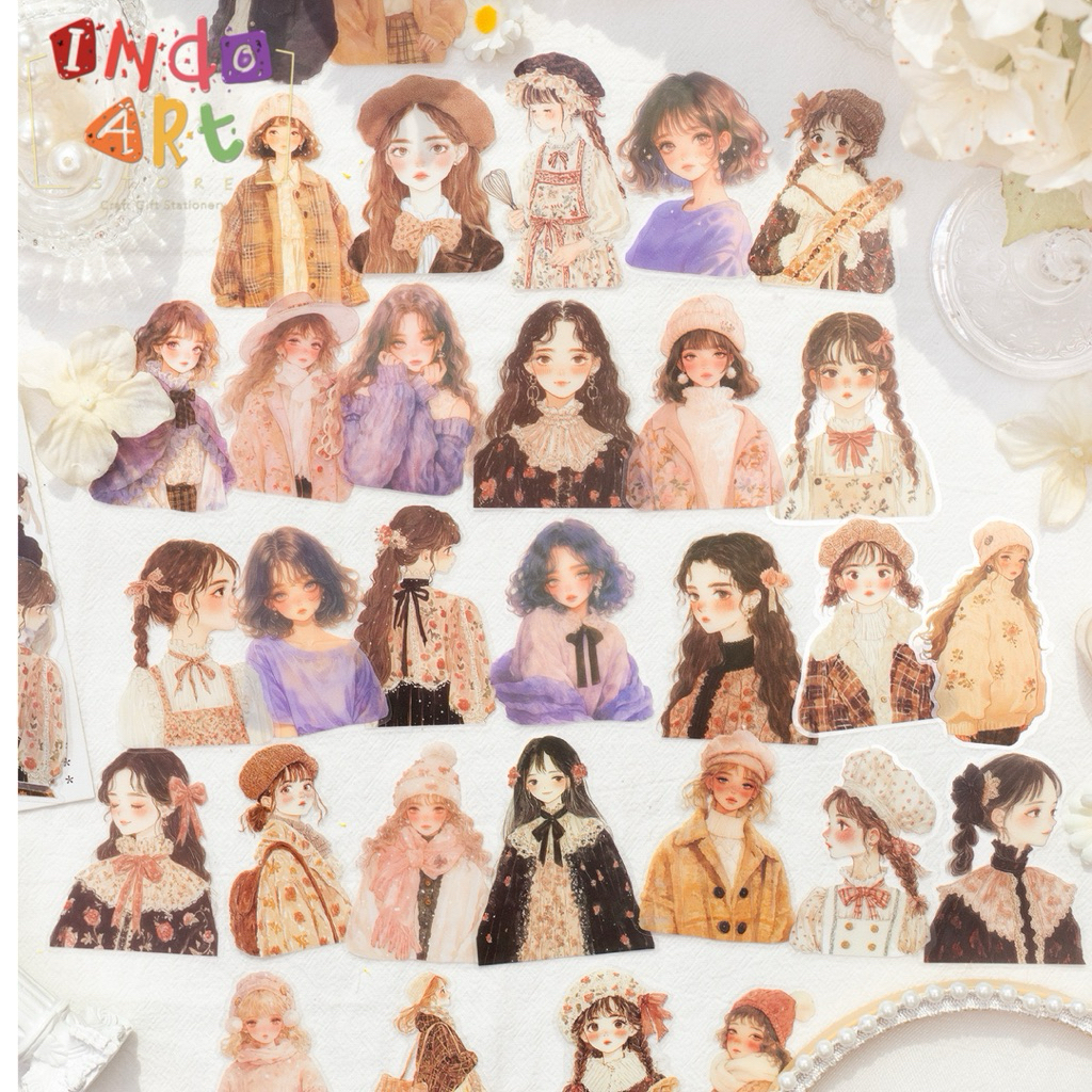 

(IAS) Sticker PET Decorative Deco Stiker Girl Fashion Portrait Aesthetic Cewek Cute Japanese K Pop style