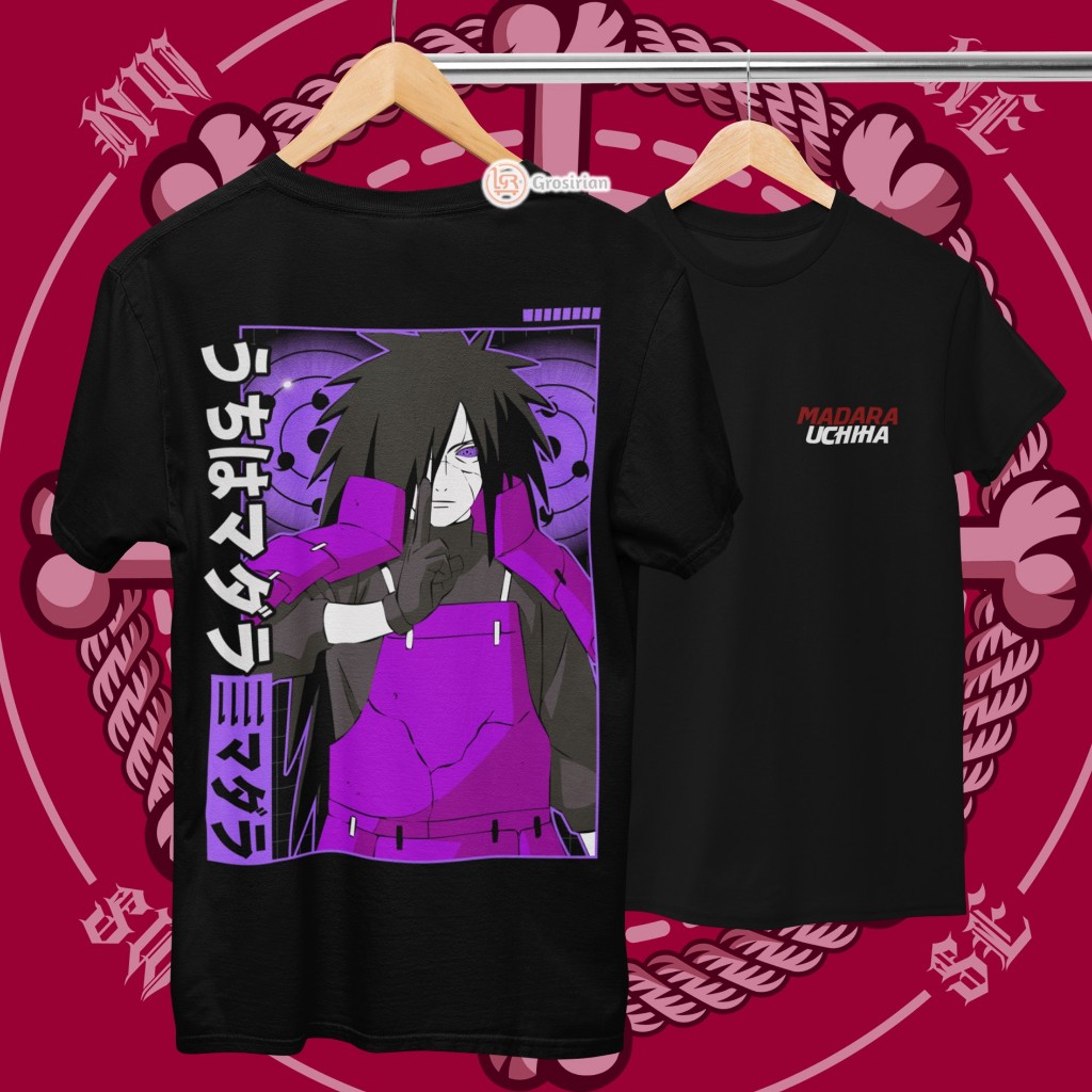 KAOS MADARA UCHIHA - KAOS BAJU MADARA UCHIHA ANIME NARUTO, KAOS SABLON, SABLON DTF