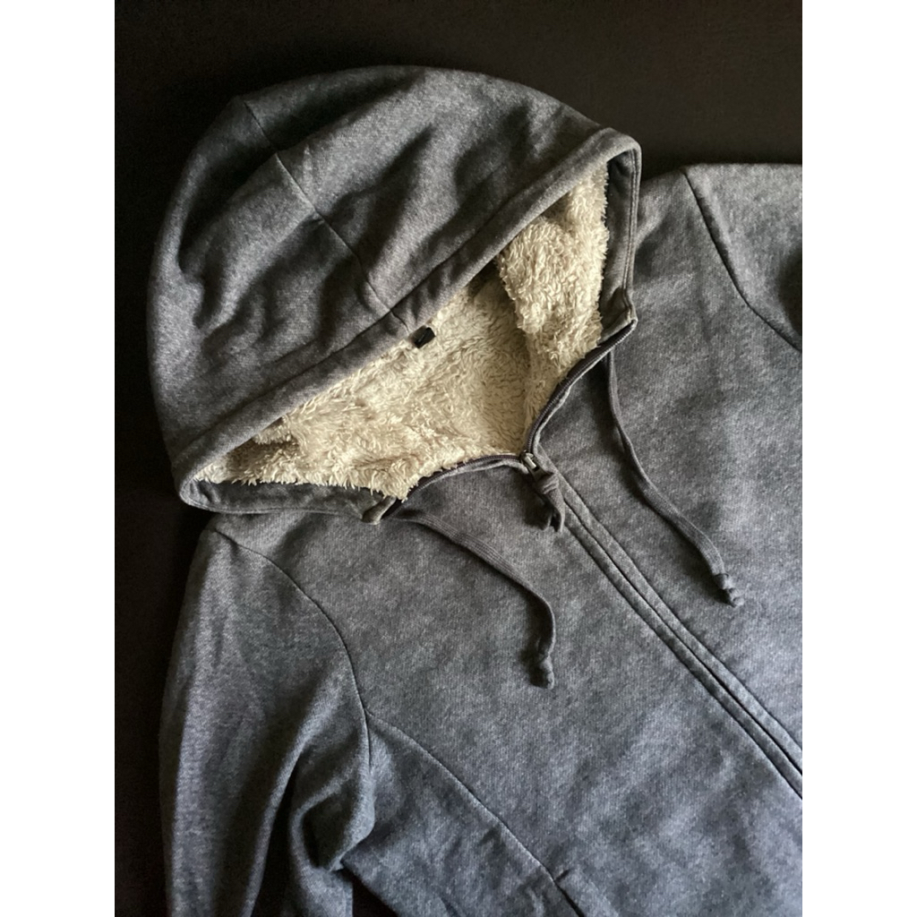 Sweather Hoodie Zipper Sherpa Vn1glo Gray