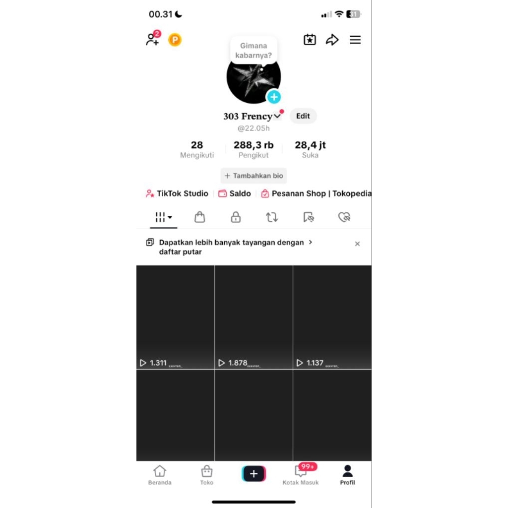 AKUN TIKTOK 200K FOLLOWERS REAL INDO