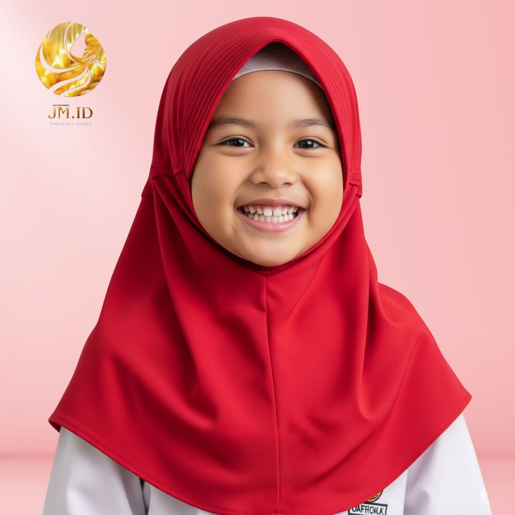 Jilbab Anak Sekolah SD Instan Jersey / Hijab Anak Perempuan Bergo Sport Polos