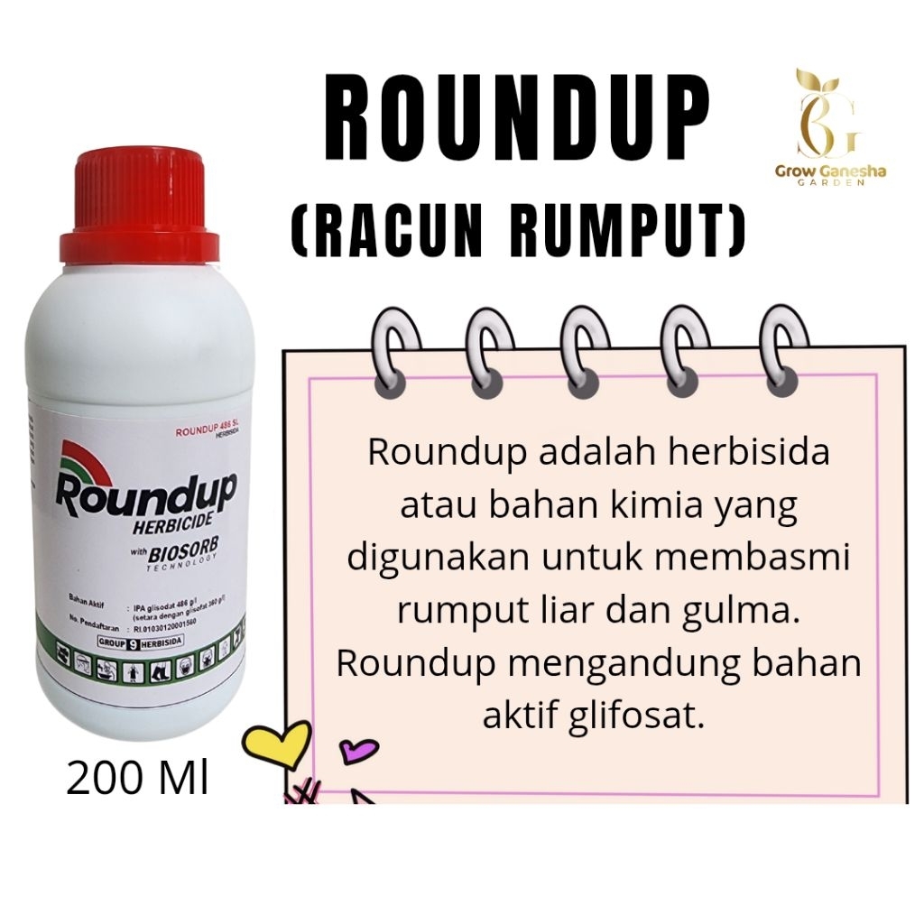 RACUN RUMPUT || RACUN RUMPUT ROUNDUP || ROUNDUP BOTOL || 200 Ml