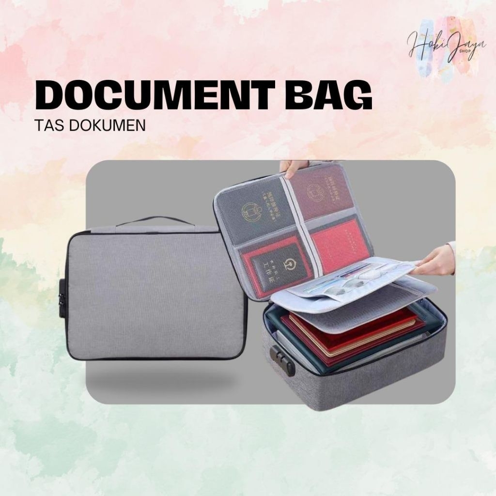 [READY] Tas Dokumen Tahan Api Dan Air ADA GEMBOK /Tas Penyimpanan /Tas Penyimpan Dokumen /Menyimpan 