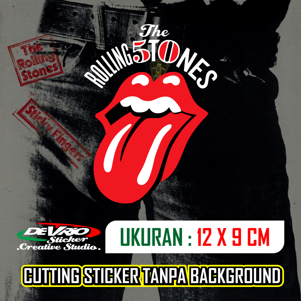 Stiker THE ROLLING STONES Band Rock Legend Musik Cutting Sticker Custom Timbul Motor Mobil Kaca Helm