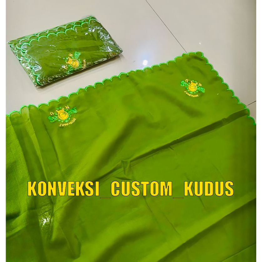 Hijab Muslimat NU Bordir 5 Logo / Hijab Fatayat NU Bordir Warna Hijau / Jilbab Muslimat NU