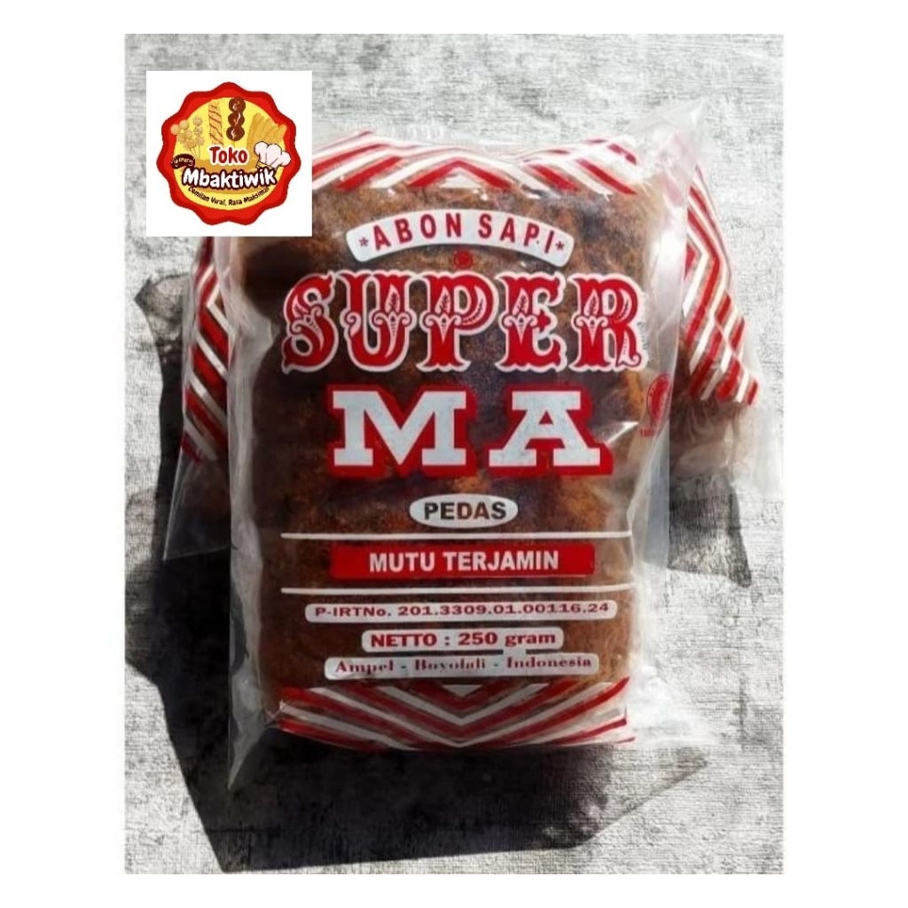 

abon sapi super MA pedas 250 gram abon sapi super MA cap burung