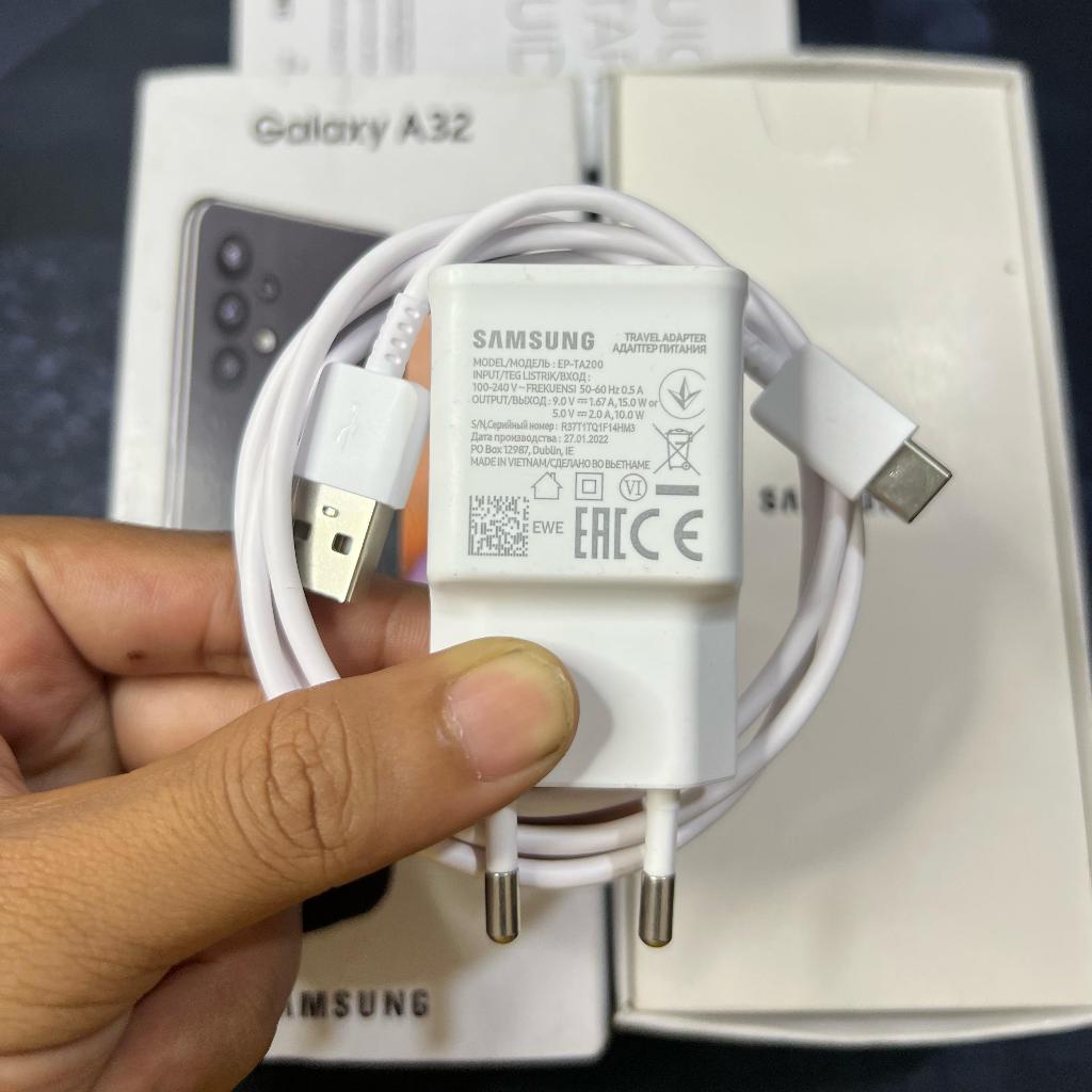CHARGER CAS SAMSUNG A32 ORIGINAL BAWAAN HP FAST CHARGING 15 WATT TIPE C