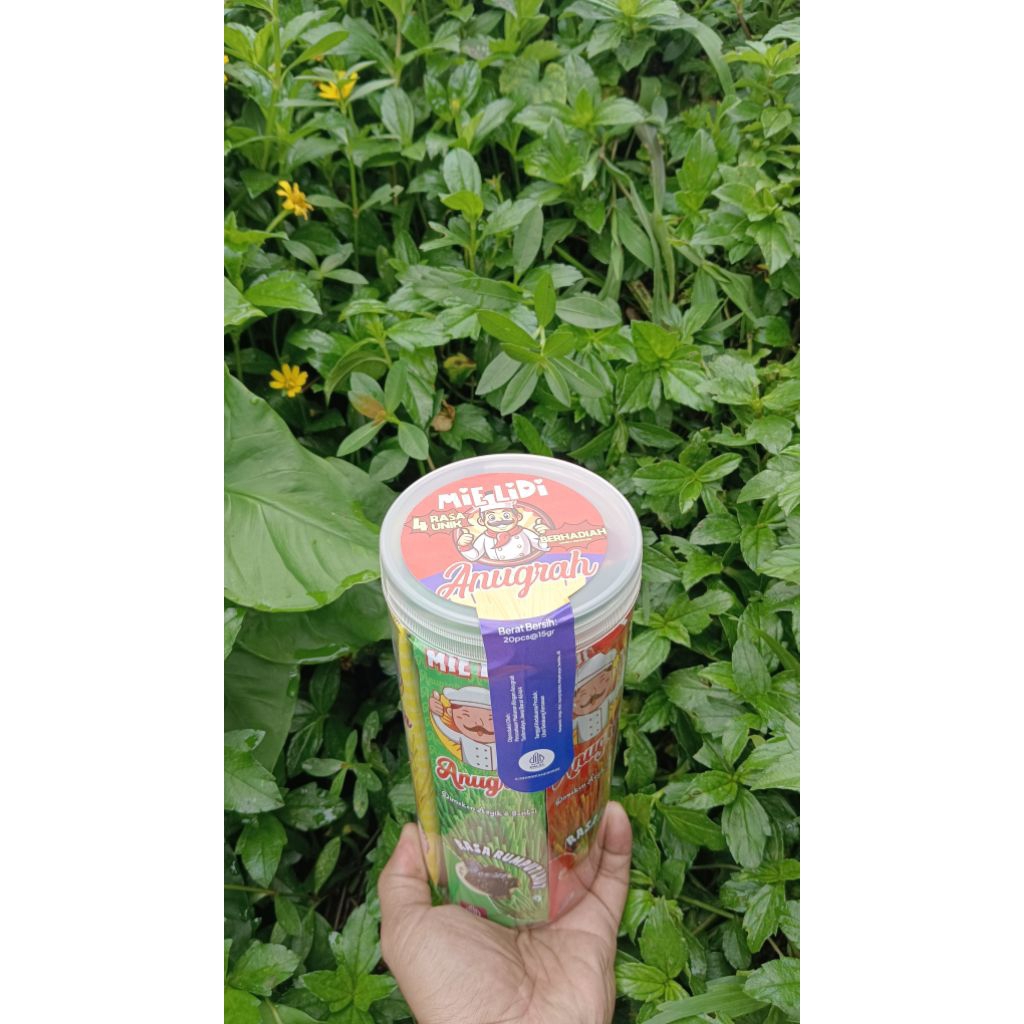 

Mie Lidi Karakter Anugrah Snack Tasikmalaya (Kemasan 1 Toples @20 pcs) 4 Varian Rasa (Pedas, Balado, Rumput Laut, Jagung Manis) *Berhadiah Langsung*